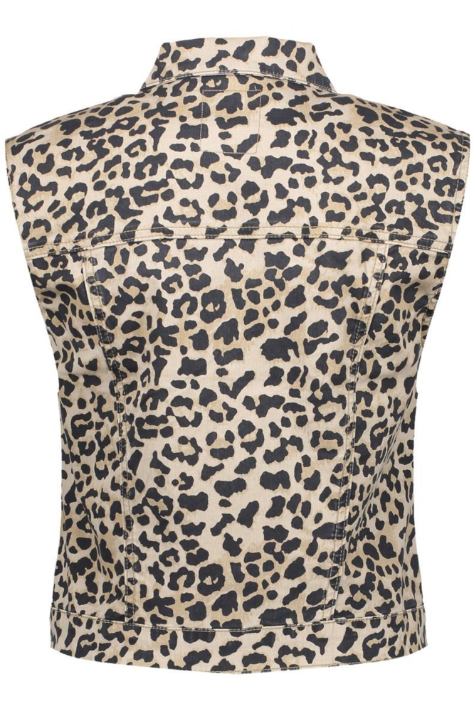 LEOPARD PRINT GILET 55027 10 720 SAND/COMBI LEOPARD PRINT