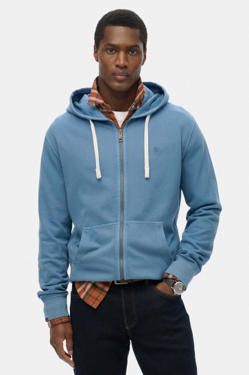 Superdry Vest CLASSIC ESSENTIAL ZIPHOOD M2014170A WEDGEWOOD BLUE