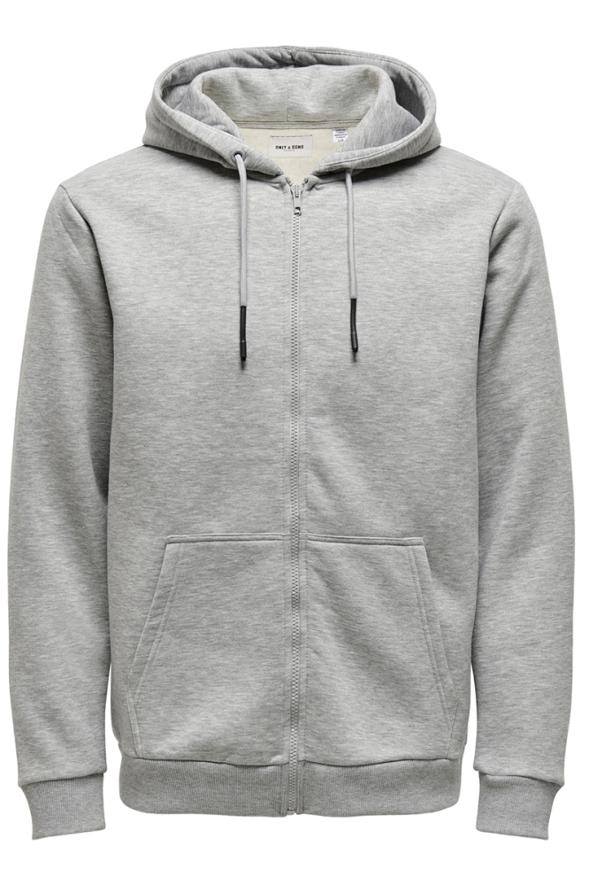 ONSCERES LIFE ZIP THR. HOODIE SWEAT 22018684 Light Grey Melange