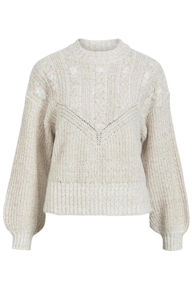 OBJNOVA STELLA CABLE KNIT PULLOVER 23042244 Humus/MELANGE