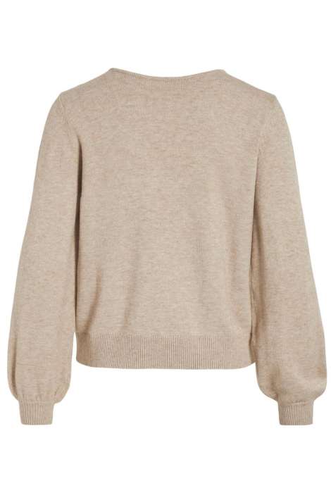 Vila viril rev v-neck l/s knit top - noo