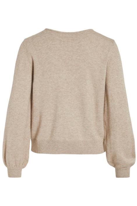 Vila viril rev v-neck l/s knit top - noo