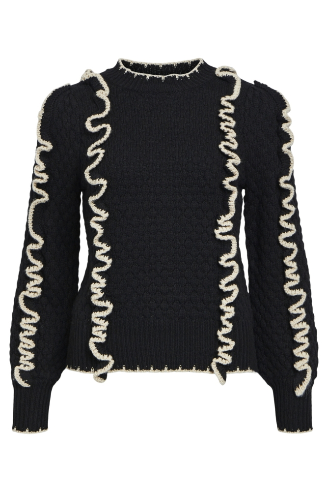 OBJYAA L/S KNIT PULLOVER 131 23043596 BLACK