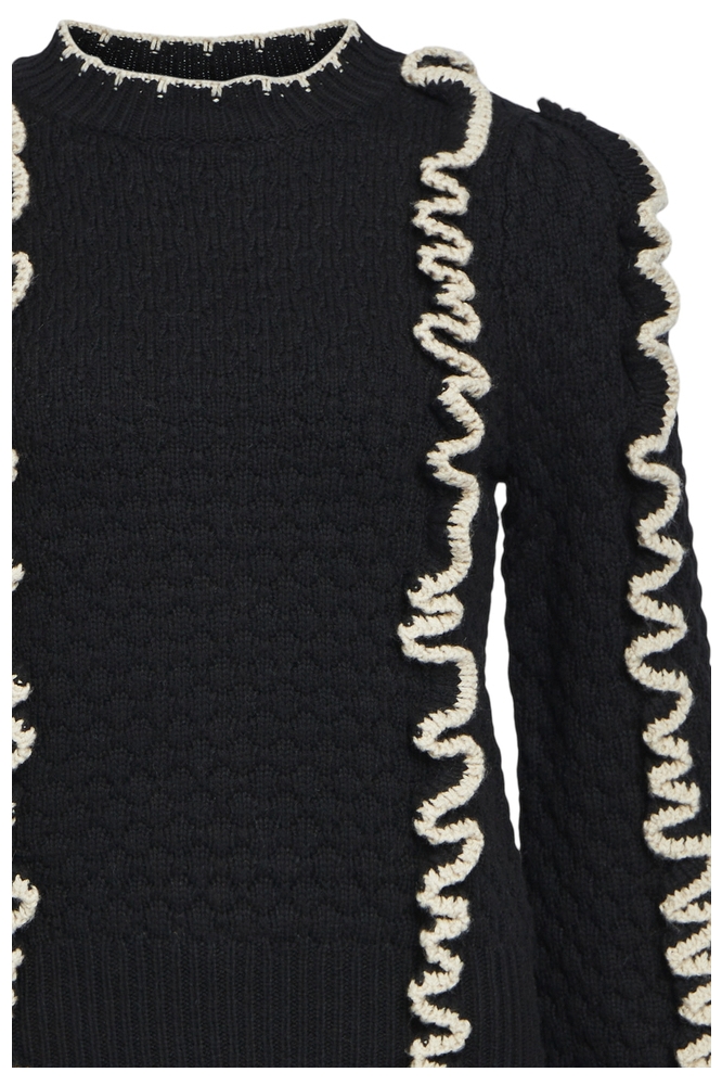 OBJYAA L/S KNIT PULLOVER 131 23043596 BLACK