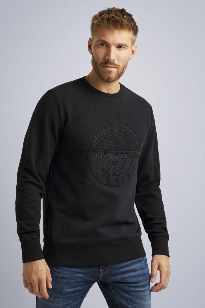 SWEATSHIRT WITH DIFFERENT TEXTURES PSW2310460 999