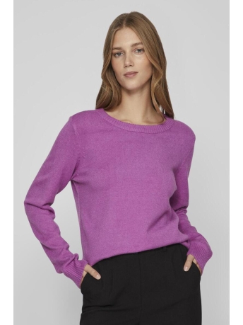 Vila Trui VIRIL O-NECK L/S KNIT TOP - NOOS 14054177 Cattleya Orchid/DARK MELANGE