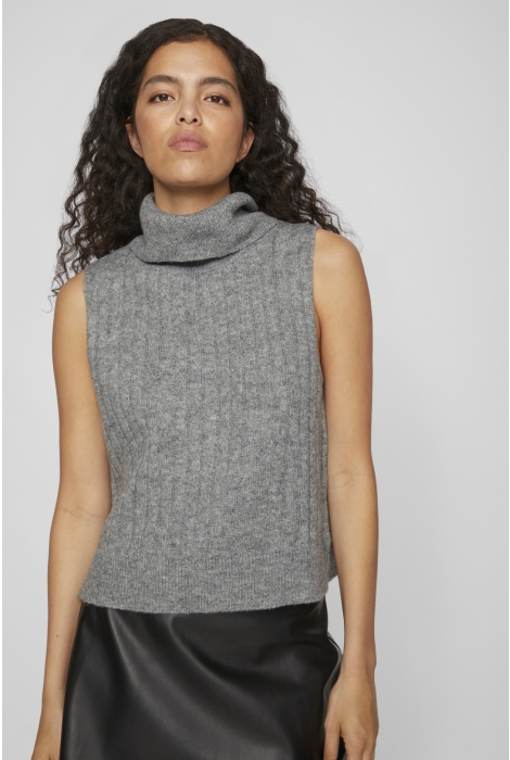 Vila vibeluna high neck s/l knit vest-no