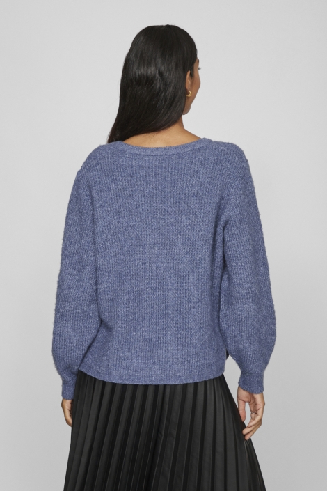 Vila vibeluna v-neck rev l/s knit top -