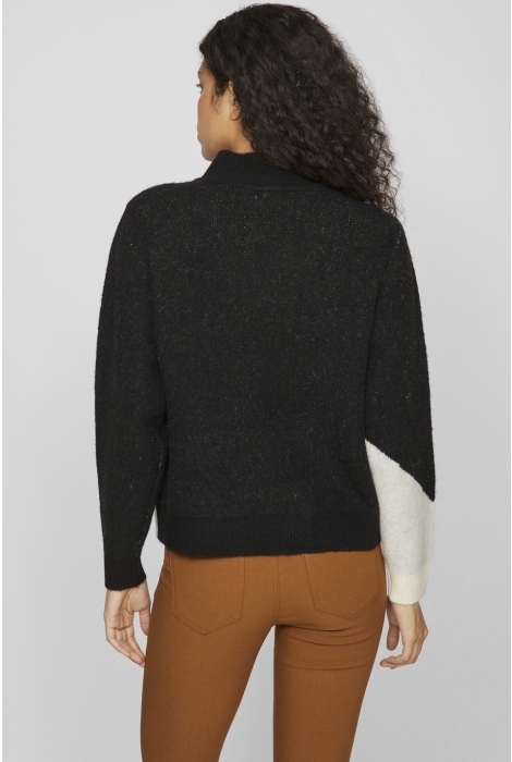 Vila vicilia mock neck l/s jaquard top -