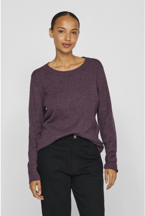 Vila viril o-neck l/s knit top - noos