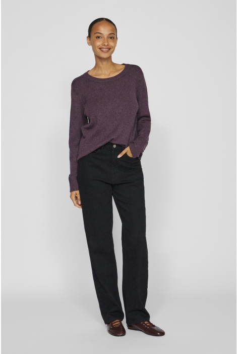 Vila viril o-neck l/s knit top - noos