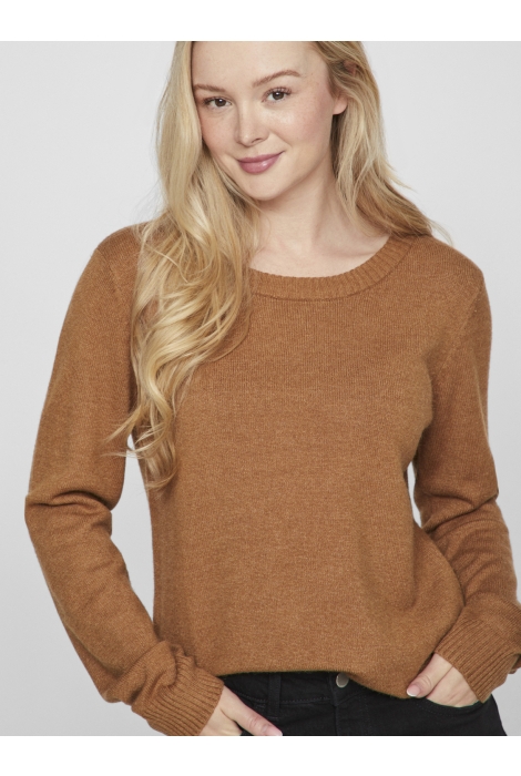 Vila viril o-neck l/s knit top - noos