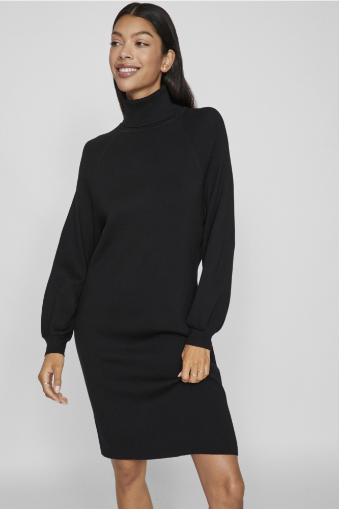 VIOSTRIA ROLL NECK L/S KNIT DRESS - 14094192 Black Beauty