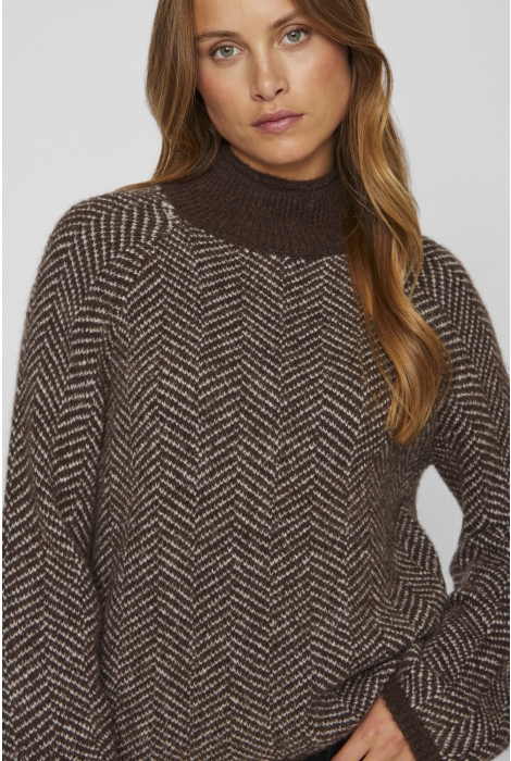 Vila vilory high neck l/s knit top - noo