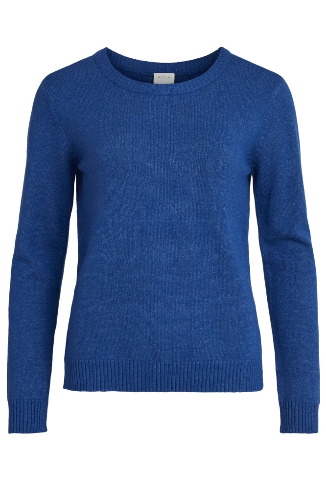 VIRIL O-NECK L/S KNIT TOP - NOOS 14054177 MAZARINE BLUE