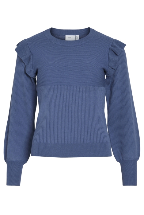 Vila vineira o-neck l/s rib knit top -