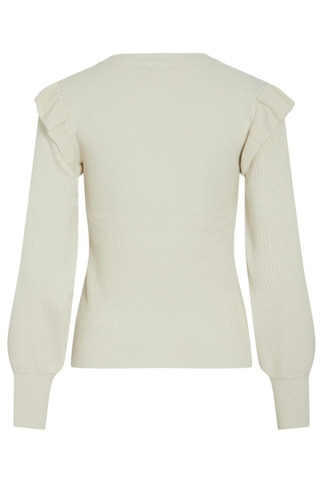 VINEIRA O-NECK L/S RIB KNIT TOP - 14094194 BIRCH