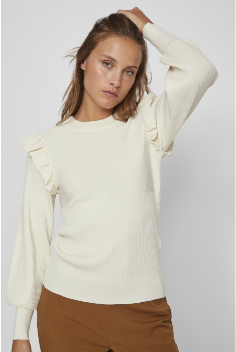 Vila vineira o-neck l/s rib knit top -