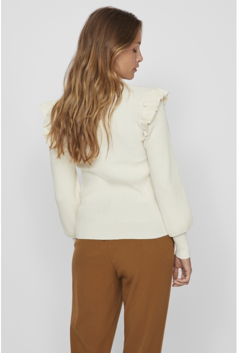 Vila vineira o-neck l/s rib knit top -