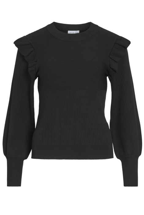 Vila vineira o-neck l/s rib knit top -