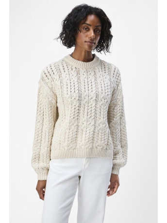 Object Trui OBJDIDDI LO L/S KNIT PULLOVER NOOS 23044684 WHITE SAND