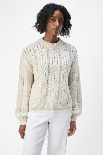 Object Trui OBJDIDDI LO L/S KNIT PULLOVER NOOS 23044684 WHITE SAND