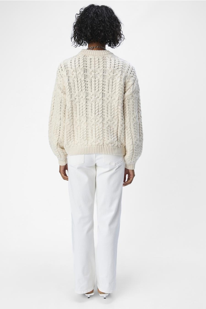 OBJDIDDI LO L/S KNIT PULLOVER NOOS 23044684 WHITE SAND