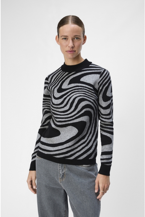 Object objray l/s knit pullover aop noos