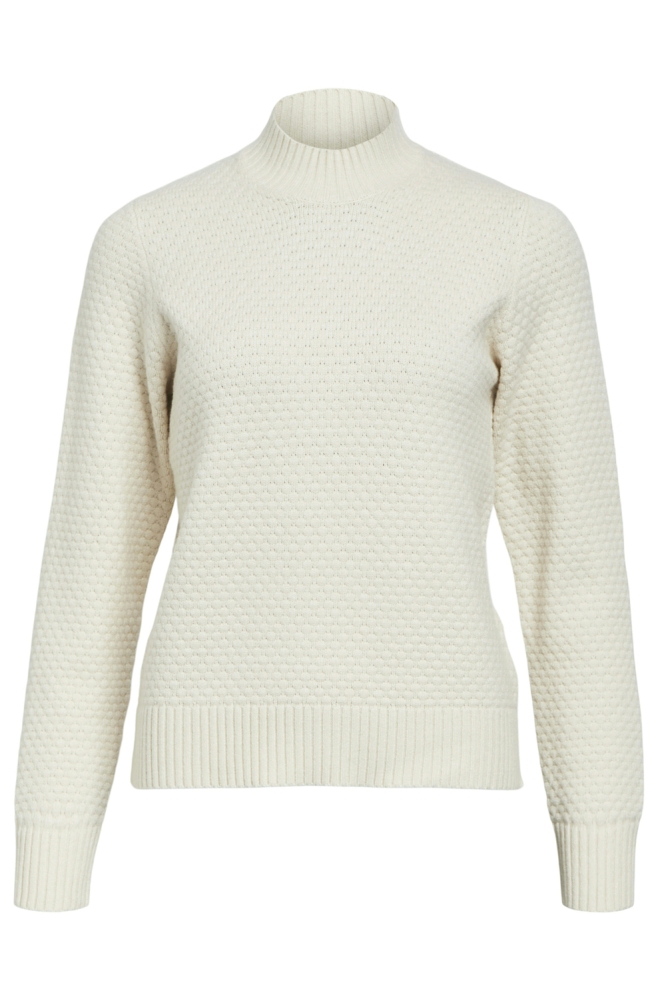 OBJFENYA RE L/S KNIT PULLOVER NOOS 23044630 White Sand/Melange