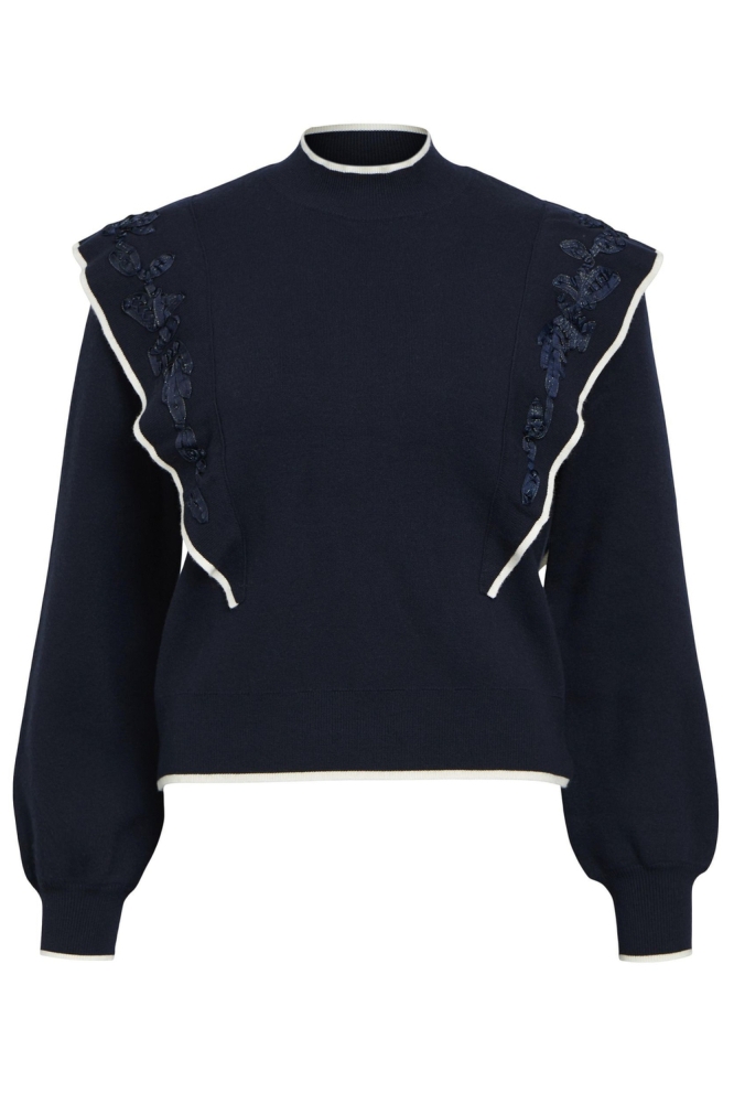 OBJSELMAYA KNIT RE L/S PULLOVER CC1 23044740 SKY CAPTAIN