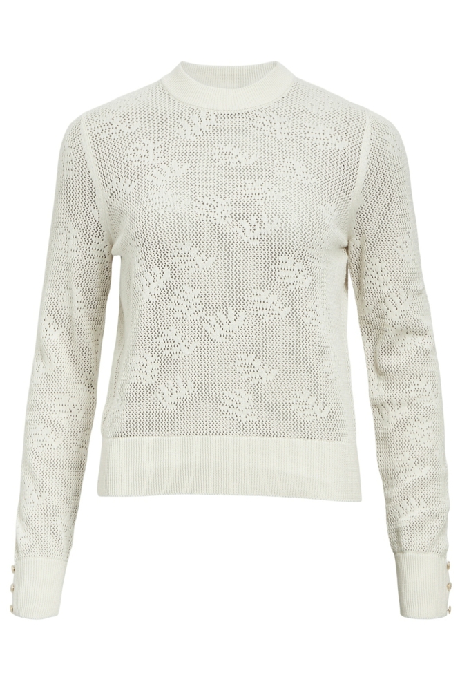 OBJRILIA L/S KNIT PULLOVER 135 23045253 WHITE SAND