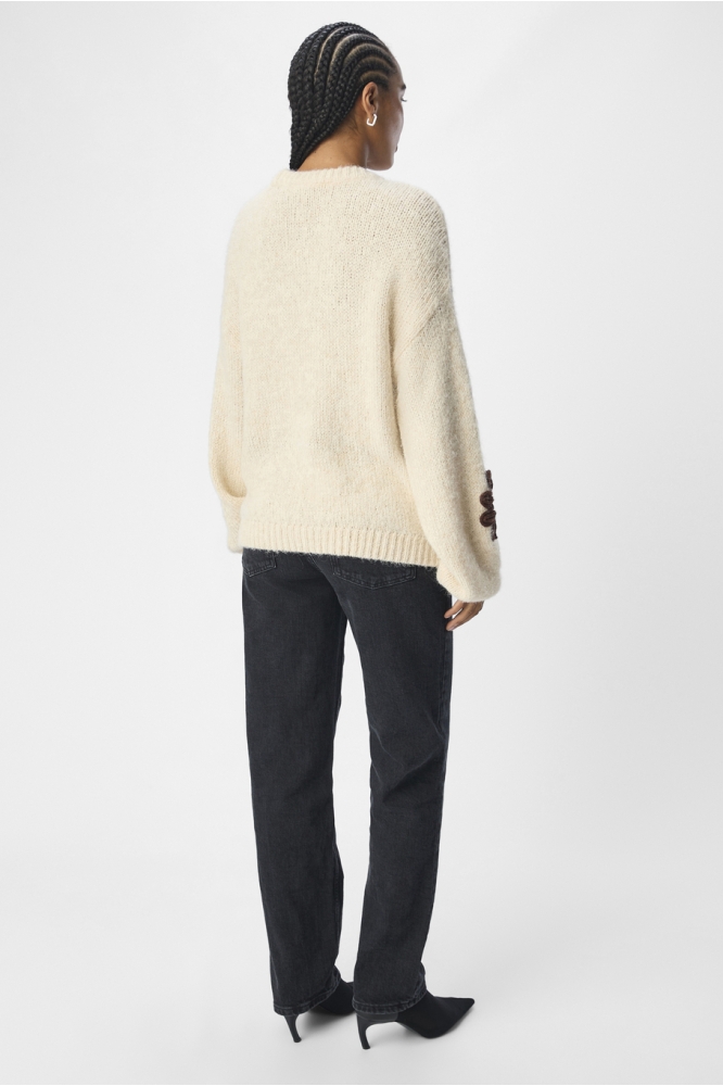 OBJASH KNIT RE L/S PULLOVER 136 DIV 23046231 SANDSHELL