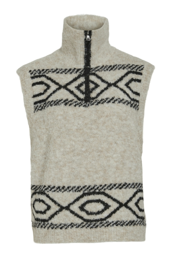 VIFINKA SL KNIT VEST 14101950 Birch/BLACK