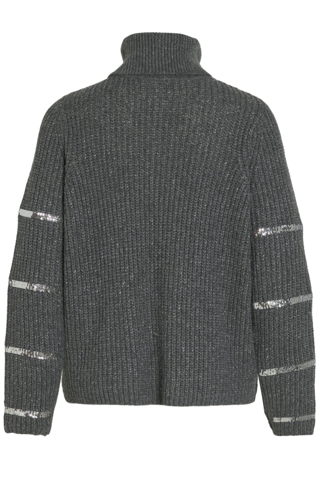 VISACHA ROLL-NECK L/S GLITTER KNIT 14099884 Medium Grey Mel/SILVER SEQ