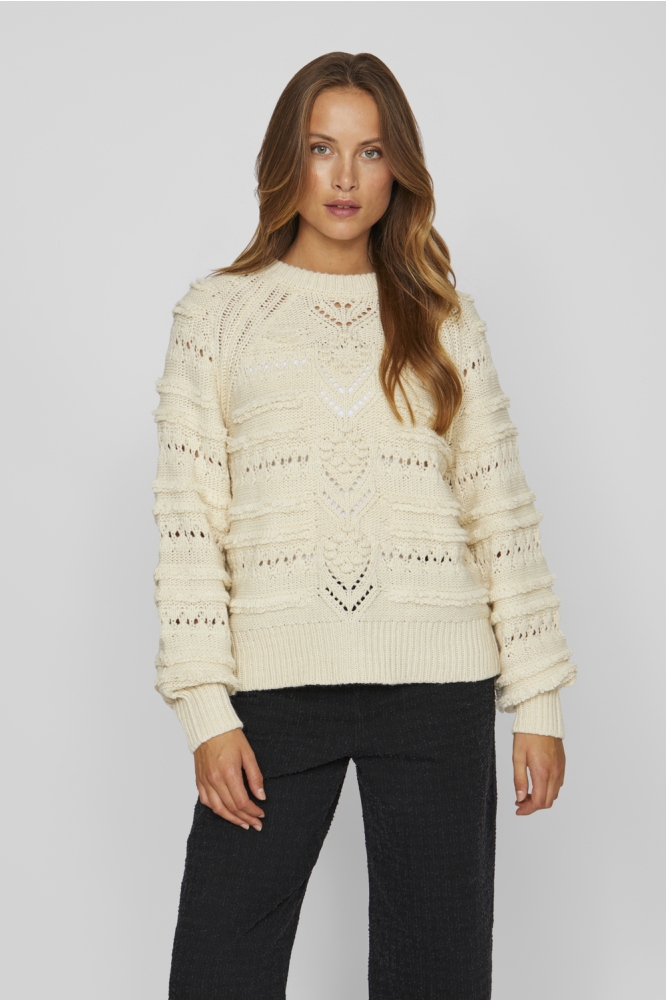 VITAMO O-NECK L/S KNIT TOP 14099897 BIRCH