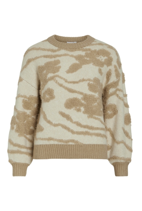 Vila viorelia o-neck l/s jaquard knit to