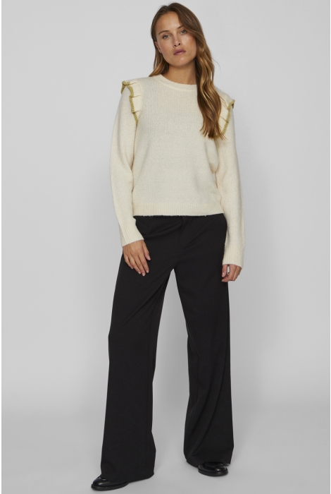 Vila vinanzy l/s o-neck flounce knit top