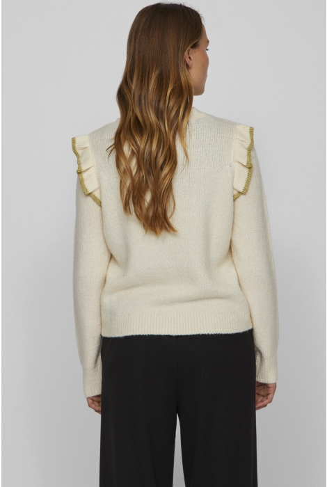 Vila vinanzy l/s o-neck flounce knit top