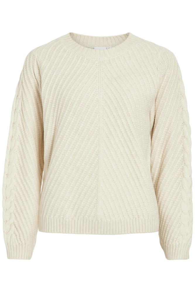 VIERIN L/S O-NECK CABLE KNIT TOP/BF 14100111 BIRCH