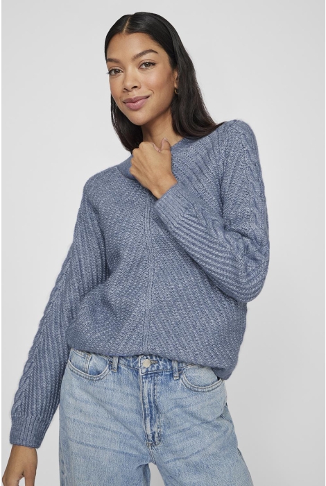 Vila vierin l/s o-neck cable knit top/bf