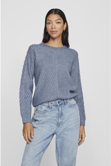 Vila vierin l/s o-neck cable knit top/bf