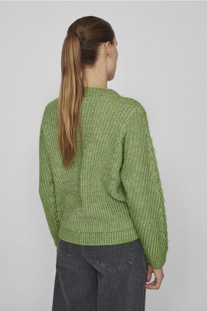 VIERIN L/S O-NECK CABLE KNIT TOP/BF 14100111 CACTUS