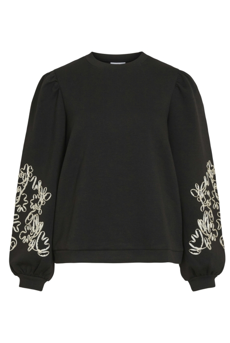 Vila visif o-neck l/s emb sweat/r