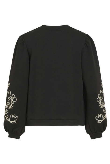 Vila visif o-neck l/s emb sweat/r