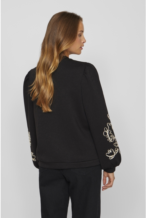 Vila visif o-neck l/s emb sweat/r