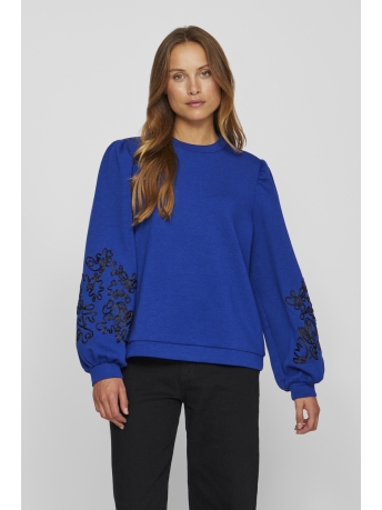 Vila Trui VISIF O-NECK L/S EMB SWEAT/R 14100563 MAZARINE BLUE