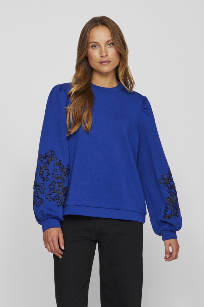 VISIF O-NECK L/S EMB SWEAT/R 14100563 MAZARINE BLUE