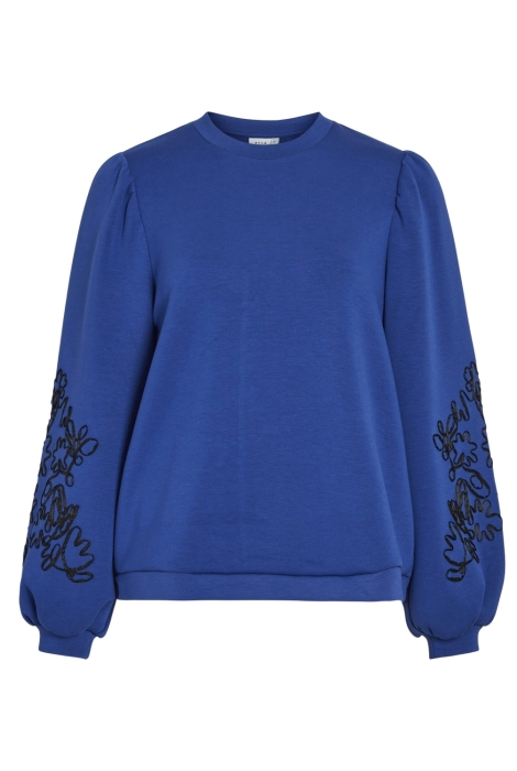 Vila visif o-neck l/s emb sweat/r