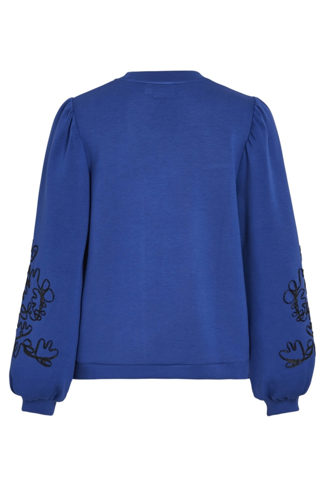 VISIF O-NECK L/S EMB SWEAT/R 14100563 MAZARINE BLUE