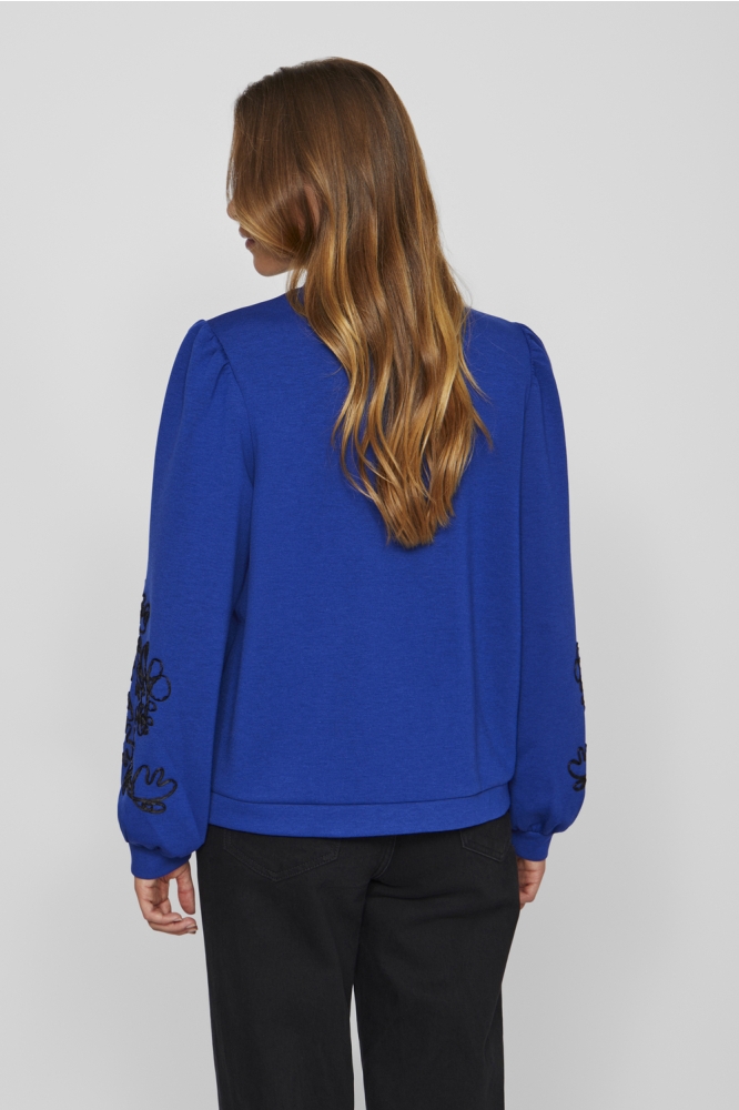 VISIF O-NECK L/S EMB SWEAT/R 14100563 MAZARINE BLUE